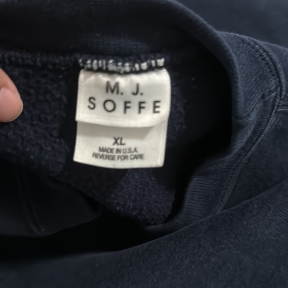 Syracuse University M.J. Soffe Crew Sweatshirt Navy Orange Spellout Midweight-XL - Picture 8 of 10